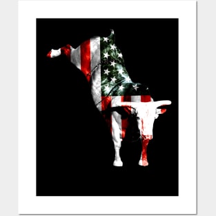 Dont Tread on Me Bull American Flag Posters and Art